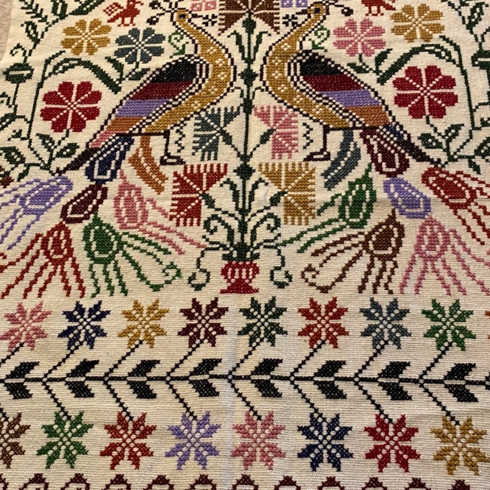 Embroidered Floral Tapestry Scarf
